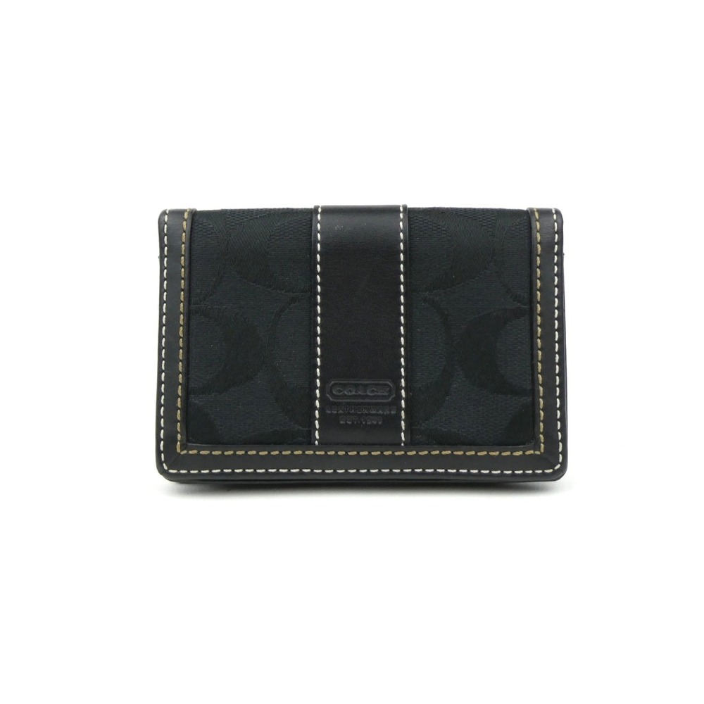 Coach Signature Black Bifold Card Wallet